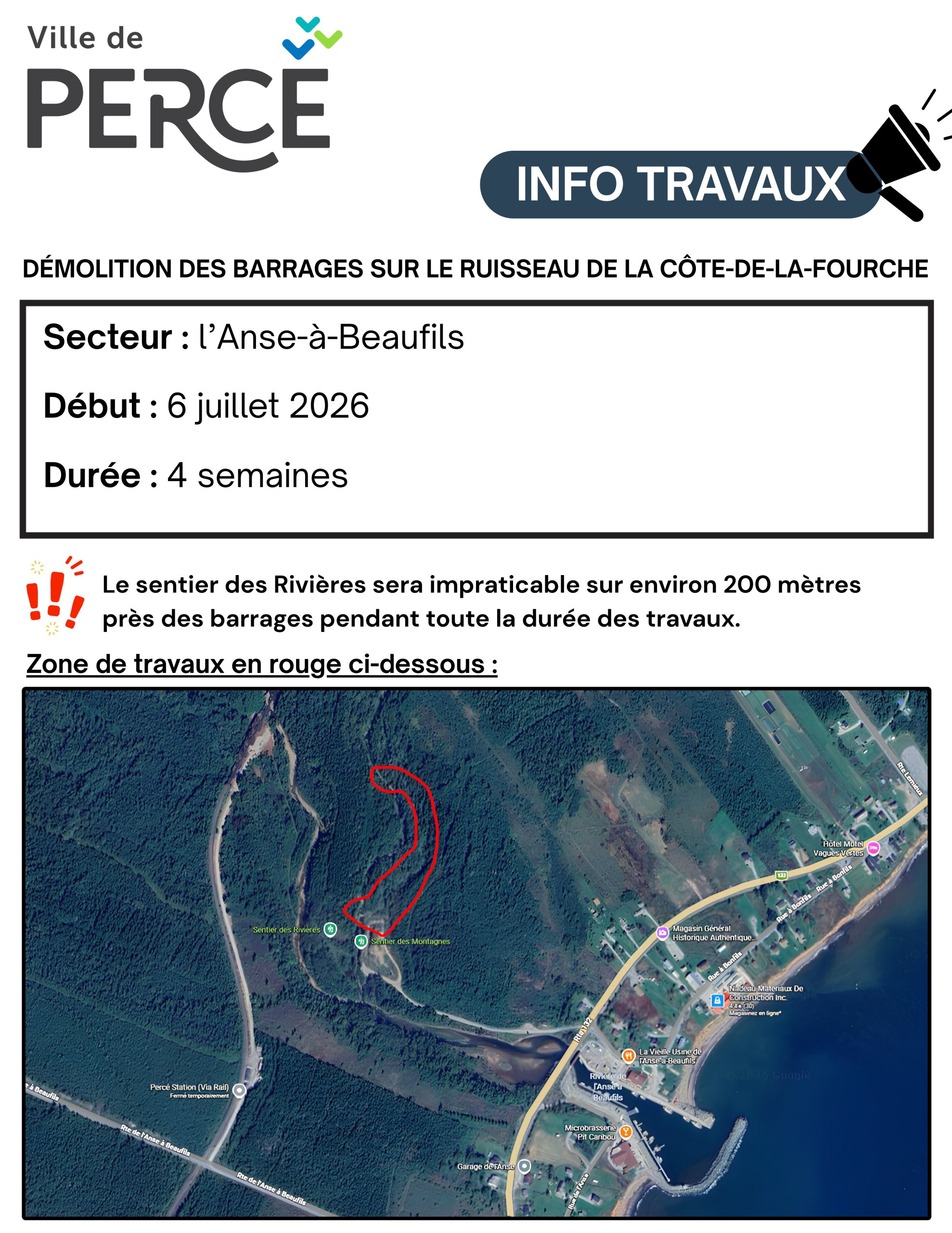 Info travaux – Anse-à-Beaufils