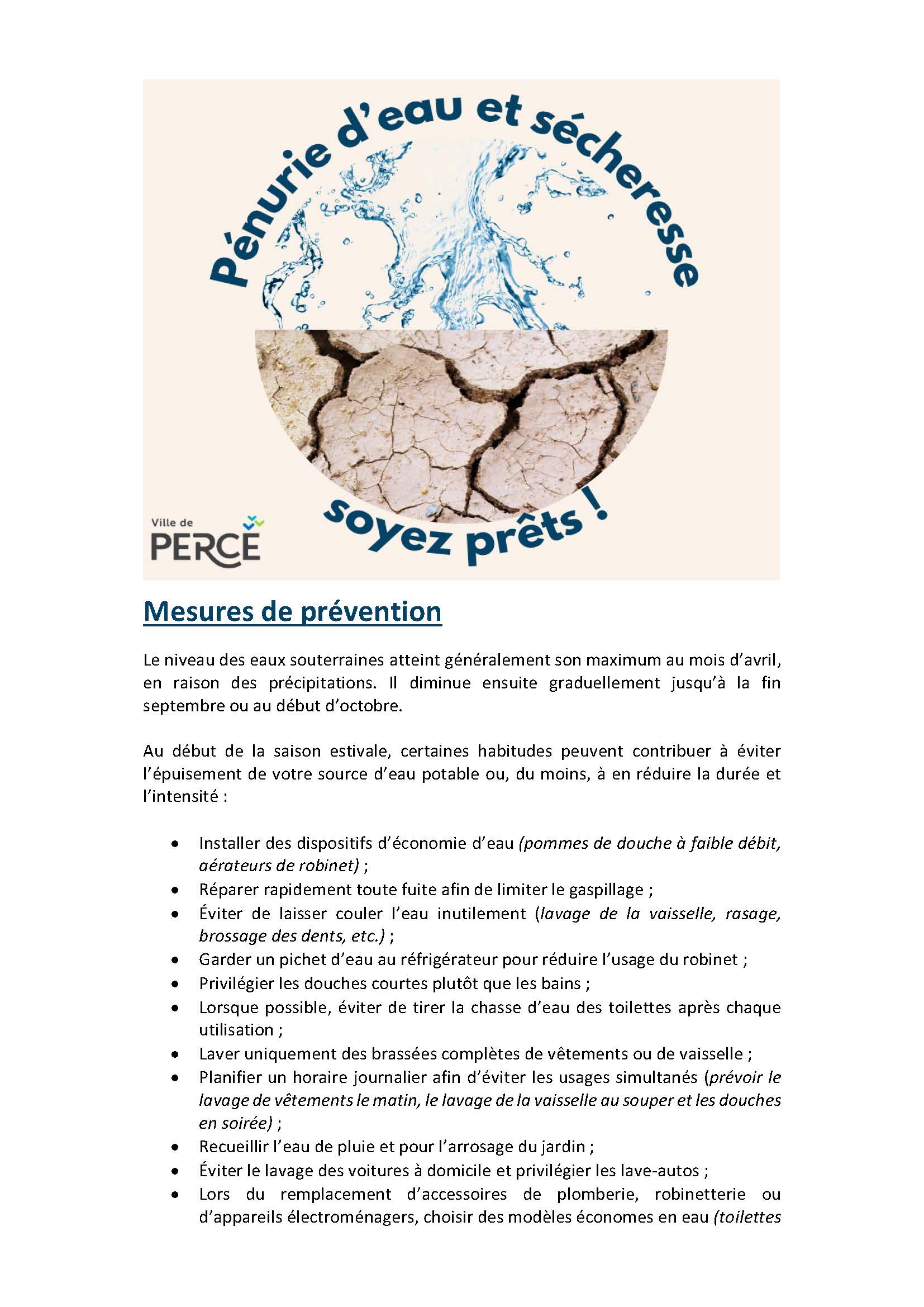 14 juillet 2026 – Pénurie d’eau et sécheresse : soyez prêts !
