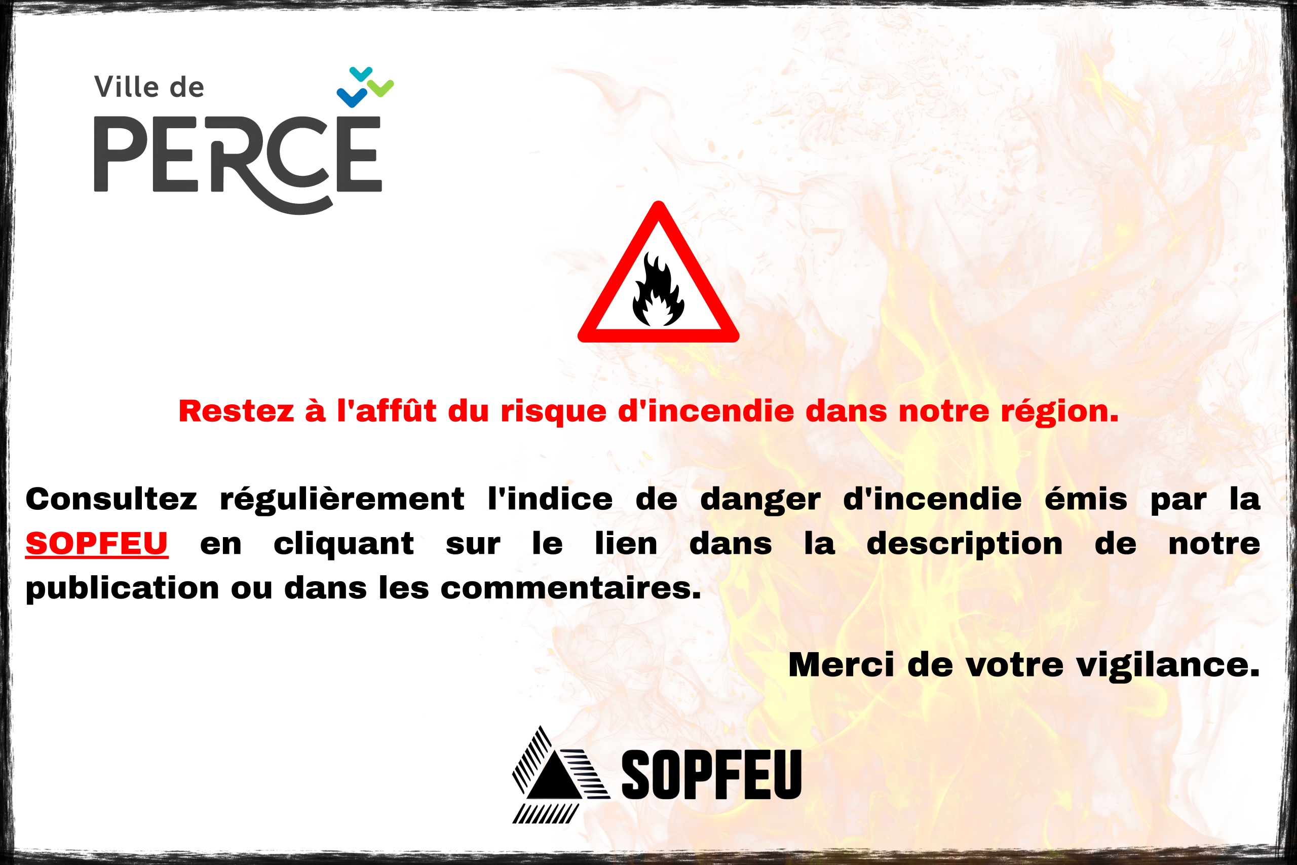 Indice de danger d’incendie – SOPFEU