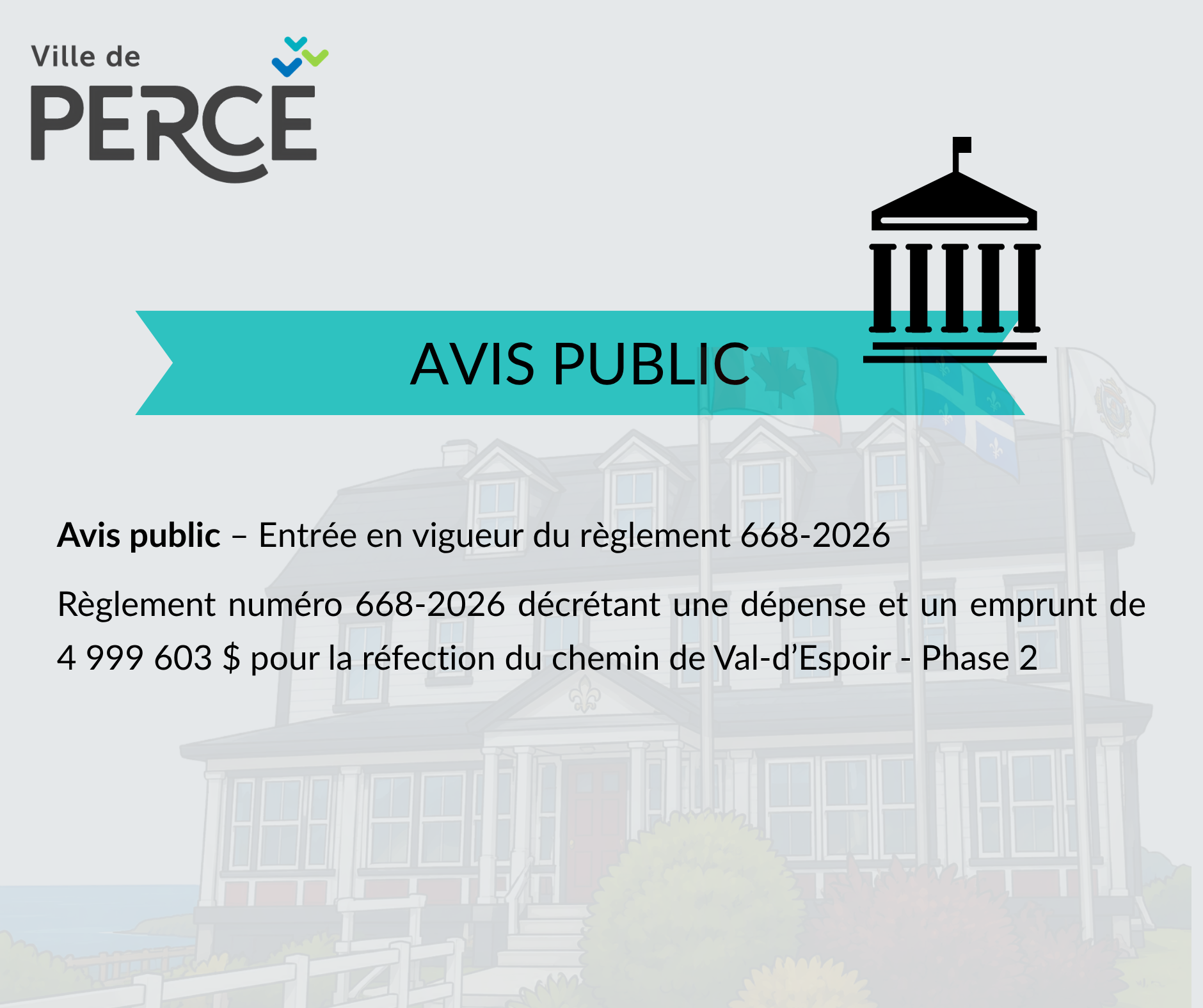 AVIS PUBLIC – R668-2026