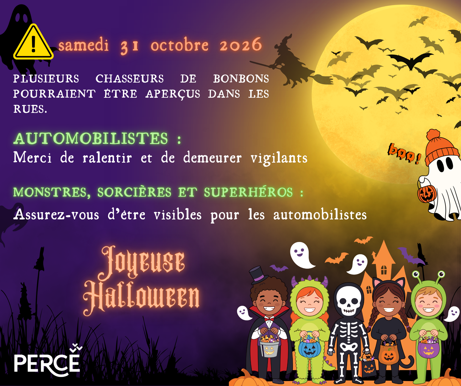 Halloween 2026 – Attention aux enfants