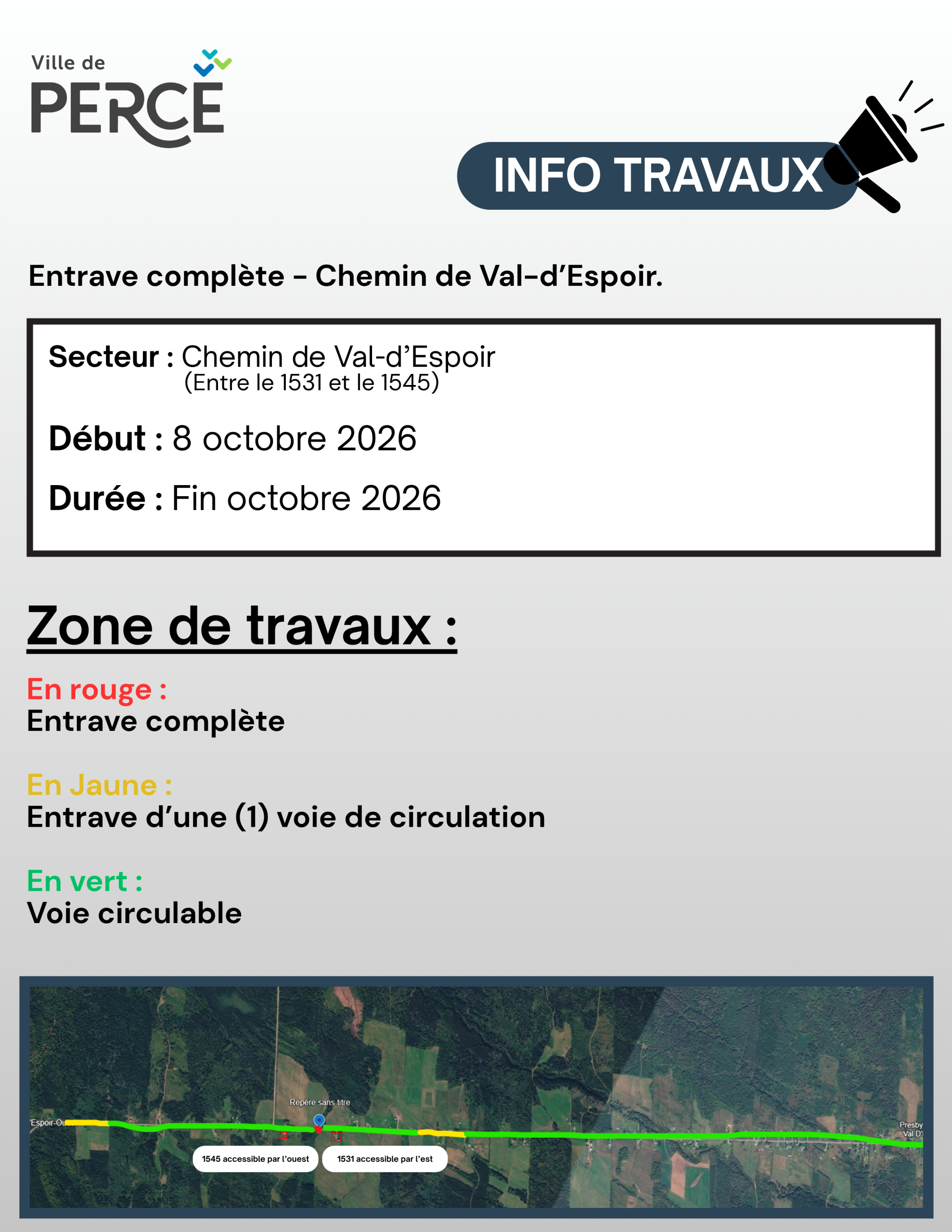 Prolongation – Entrave chemin Val-d’Espoir